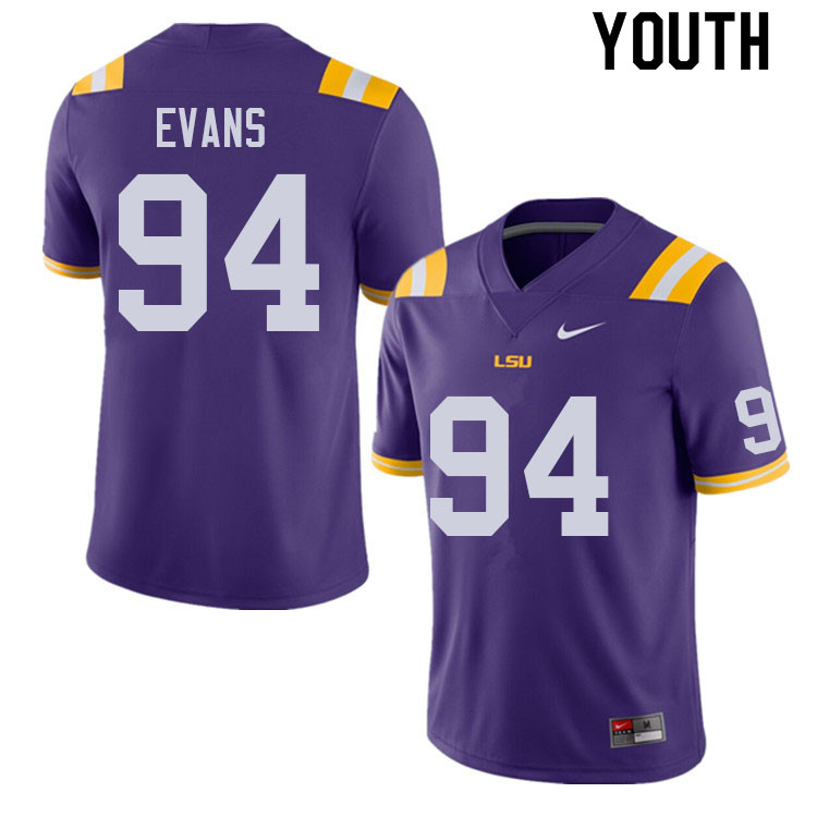 Youth #94 Joseph Evans LSU Tigers College Football Jerseys Sale-Purple - Click Image to Close